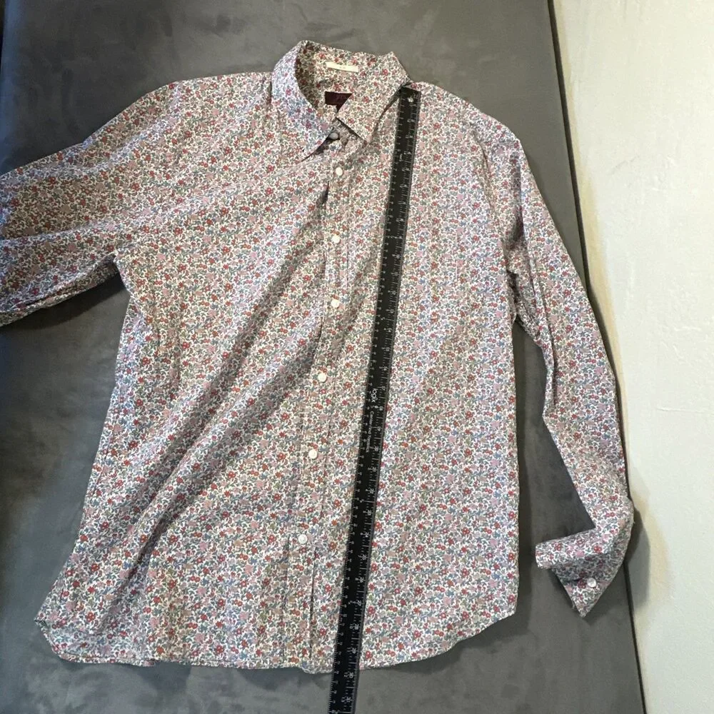 J Crew Liberty Fabric XL Men’s LS Shirt Floral Bouquet Americana Slim Fit